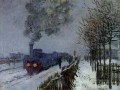 Tren en la nieve la locomotora Claude Monet